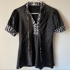 Vintage Silky Button Up Blouse